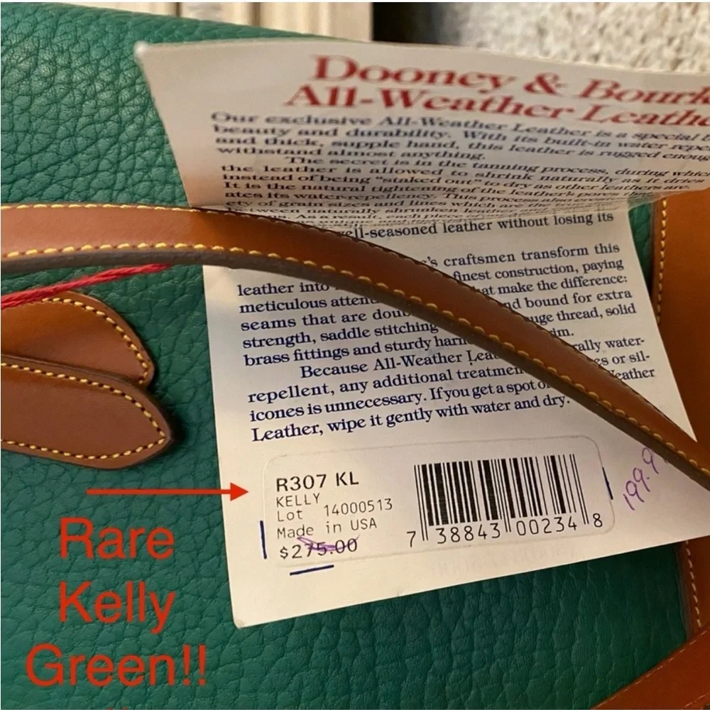 Rare Vintage Dooney and Bourke NOS R307 KELLY Green Bucket Bag - Picture 3 of 9